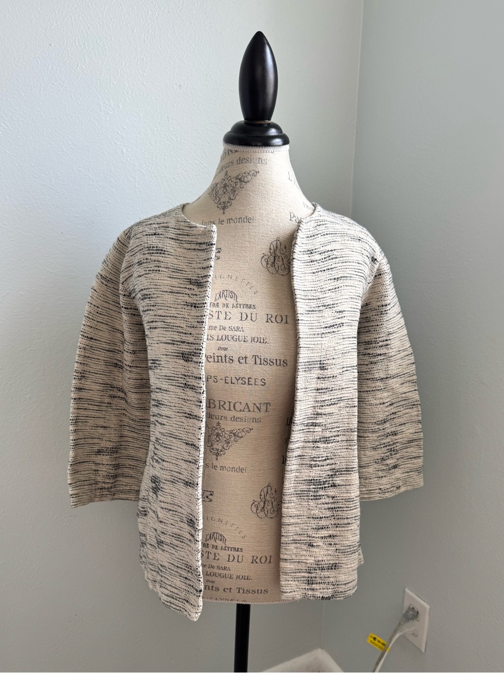 Eileen Fisher Petite M Hand-Loomed Furrows Tweed Blazer Jacket